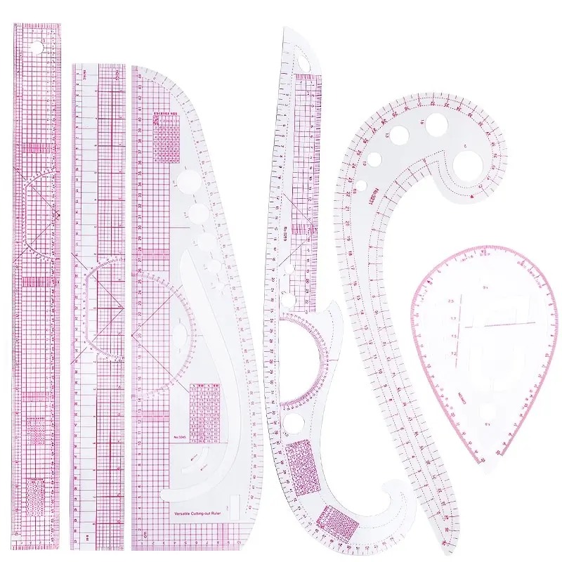 6 Buah Penggaris Kurva Peranci - Sewing Gauge Ruler ulasan dan harga